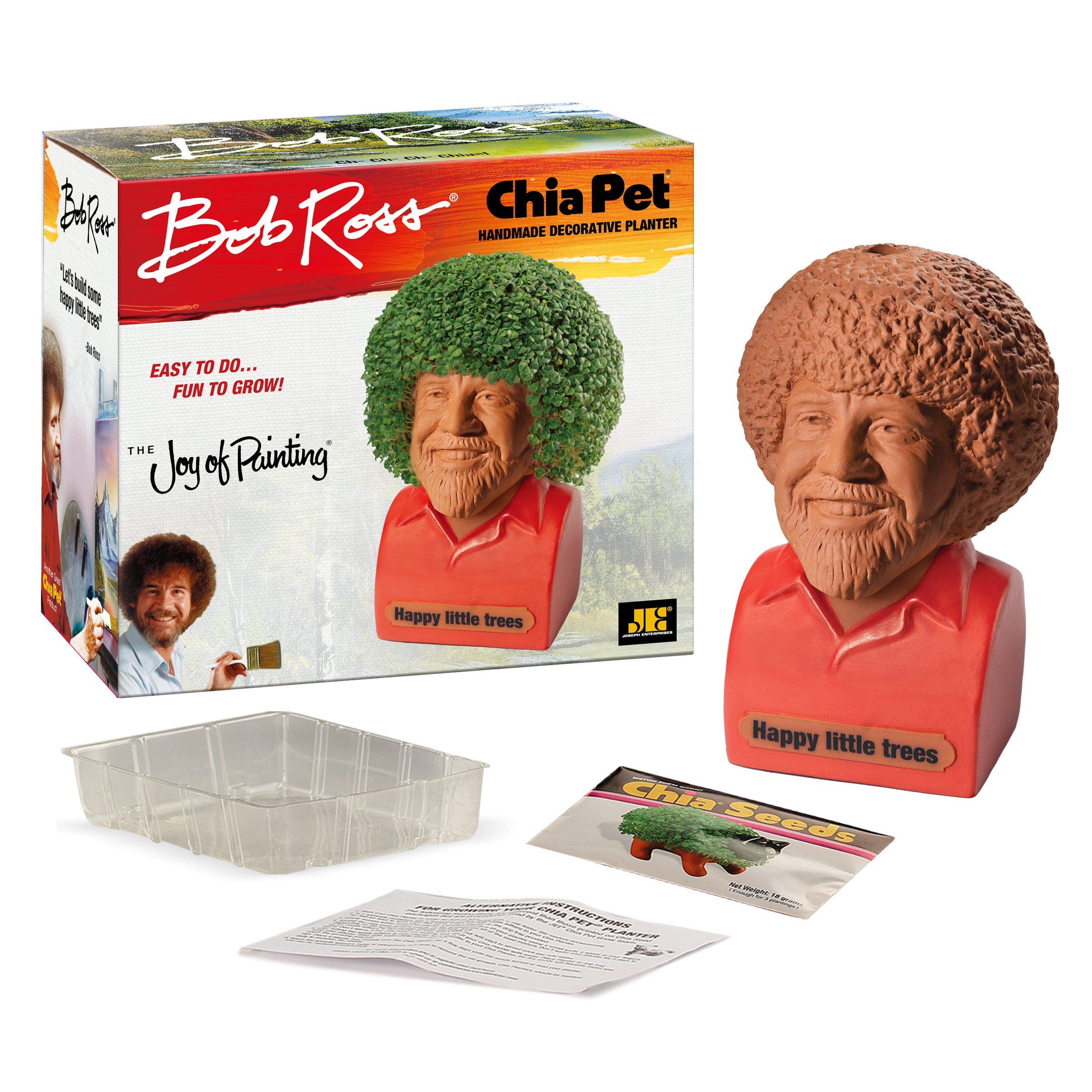 Bob Ross® with Red Shirt Chia Pet®