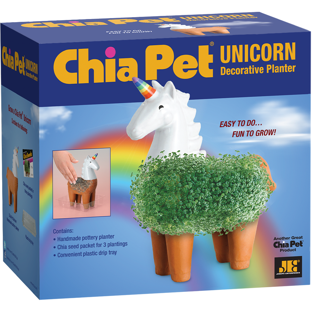 chia pet planter decorative indoor garden flower ceramic pot Chia Pet Unicorn Decorative Pottery Planter