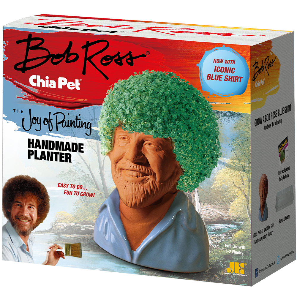 Bob Ross® in Blue Shirt Chia Pet® - Chia.com