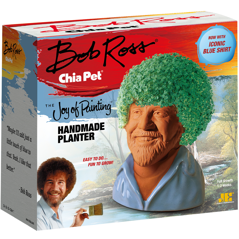 Bob Ross® in Blue Shirt Chia Pet® - Chia.com