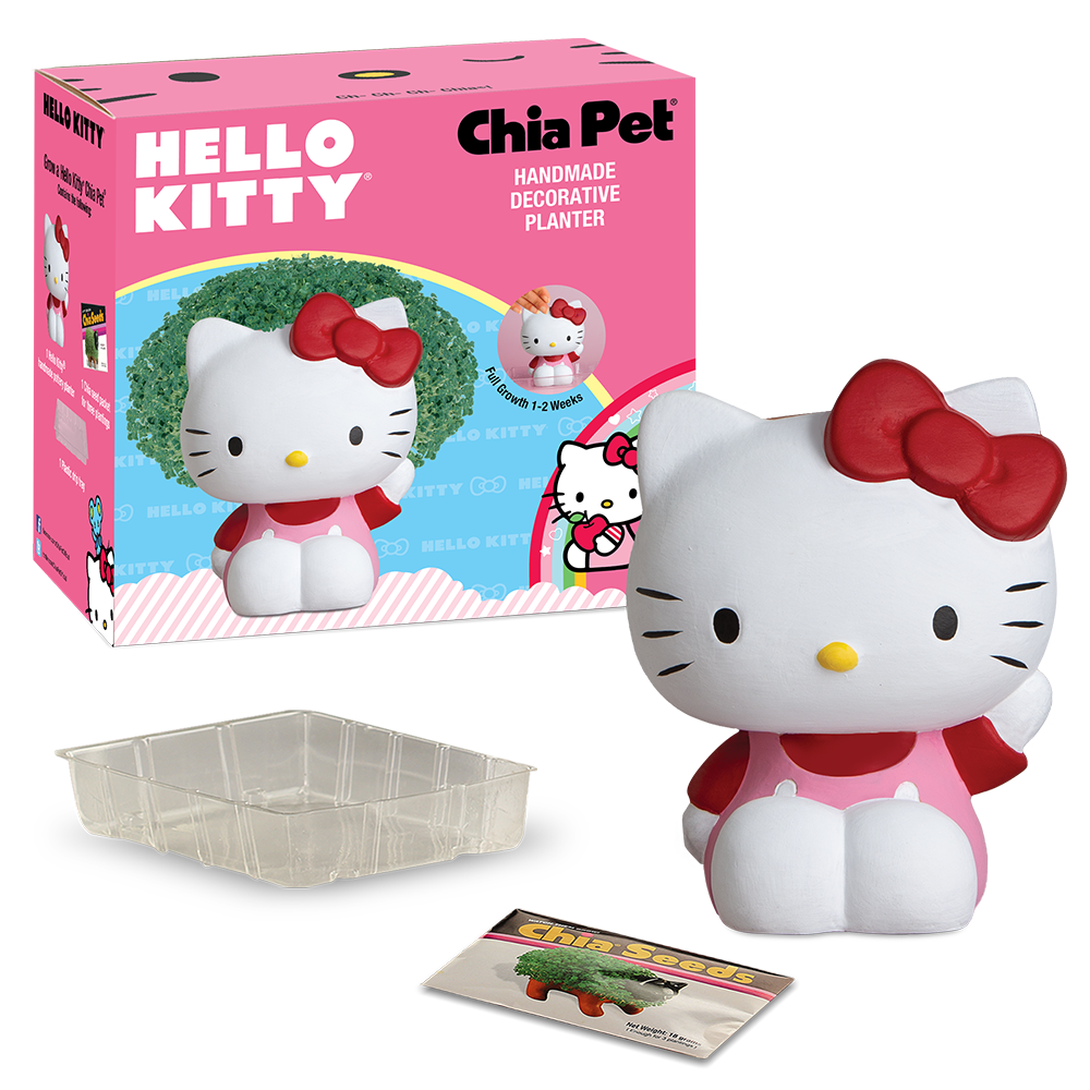 Hello Kitty Chia Pet with box, plastic dish, seed packet